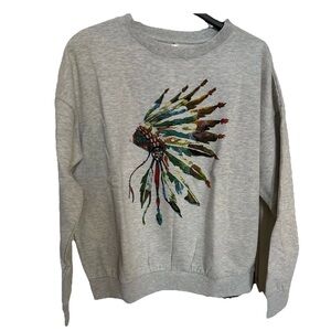 NWT Ropers Tribal Headdress Graphic Sweatshirt Women’s-XL- Aztec Western Boho